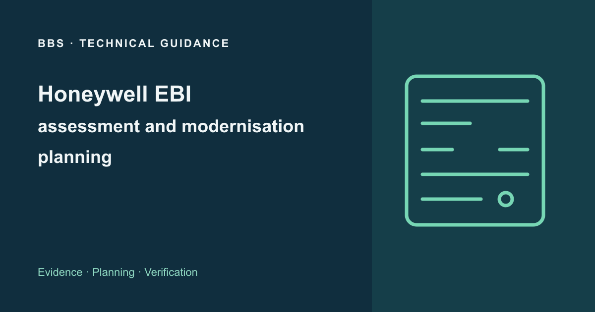 Honeywell EBI: assessment and modernisation planning · BBS