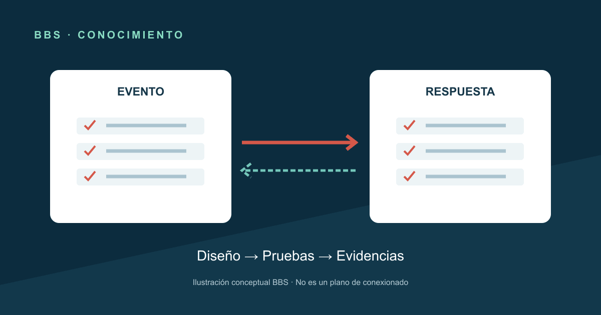 Matriz de causa y efecto: del diseño a las pruebas DACI · Ilustración conceptual BBS